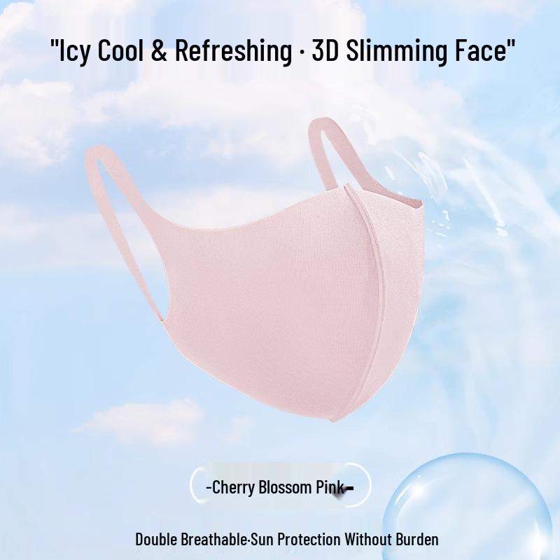 2024 Fashionable Unisex Black Ice Silk Cotton Mask - Lightweight, Breathable & Washable