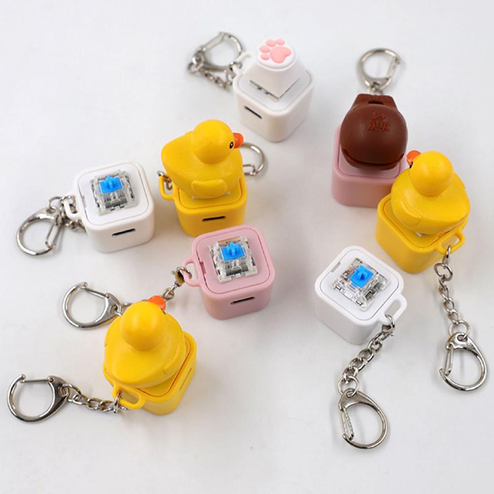 Keycap Style Cute Little Yellow Duck keycaps Keychain Personality Key Cap for Mechanical Keyboard Cherry MX Axis 3D Design