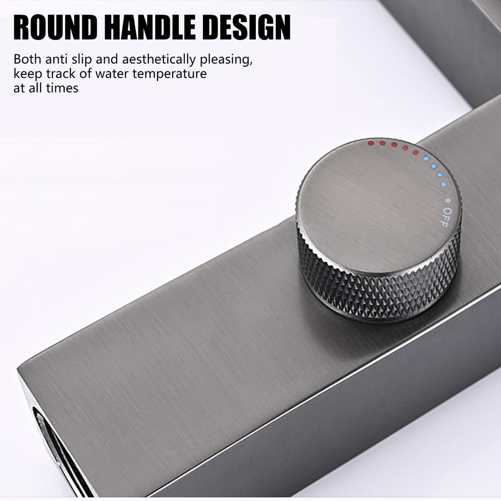 LED Washbasin Faucet with Digital Temperature Display Hot & Cold Water Mixer Tap LED Display Bathroom Sink Faucet