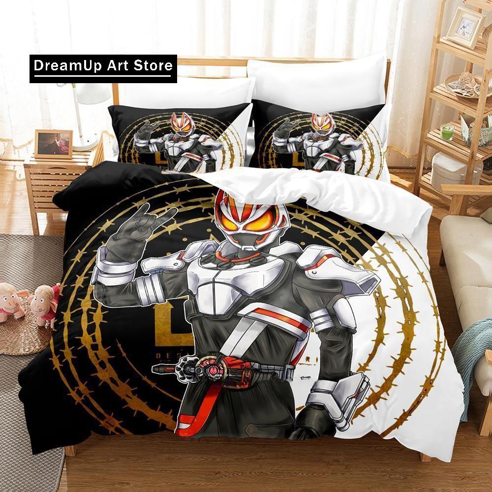 Kamen Rider Geats Bettwäsche-Set, Einzelbett, Doppelbett, Queensize-Bett, Kingsize-Bett, Schlafzimmer für Erwachsene und Kinder, Bettbezug-Set, 3D-Anime-Bettlaken-Set