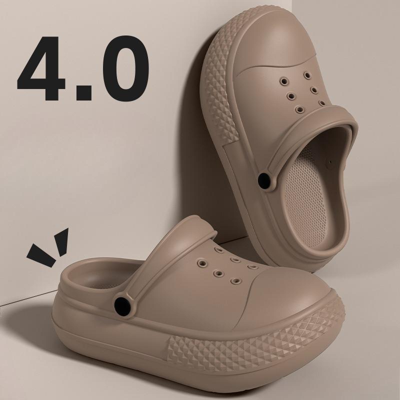 

Anti-slip and Anti-odor Hole-shaped Shoes, New Style Round-toe Beach Shoes for Women, Thick Sole 39-40 кавовий