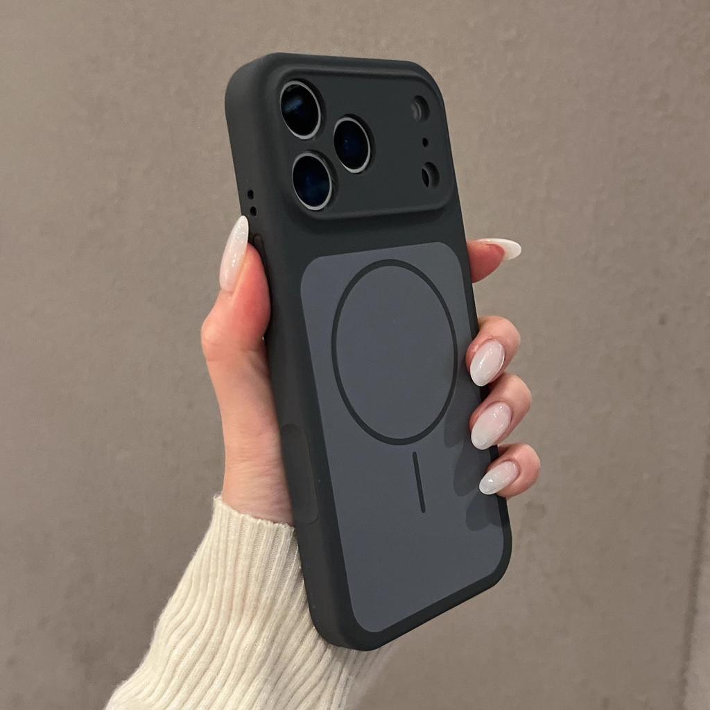 Applicable To iPhone17ProMax Mobile Phone Case Two-color Liquid Silicone Magnetic Suction Apple 16ai Button All-inclusive Lens