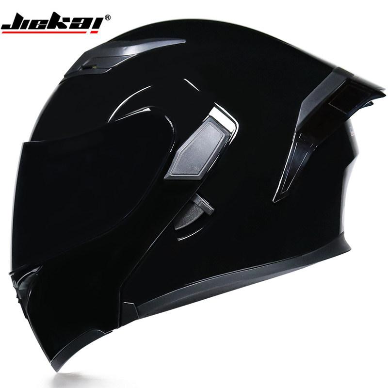 

JIEKAI мотоциклетный шлем с мужскими и женскими двойными линзами, открытый шлем/электромобиль, полуполное покрытие локомотива M чёрный