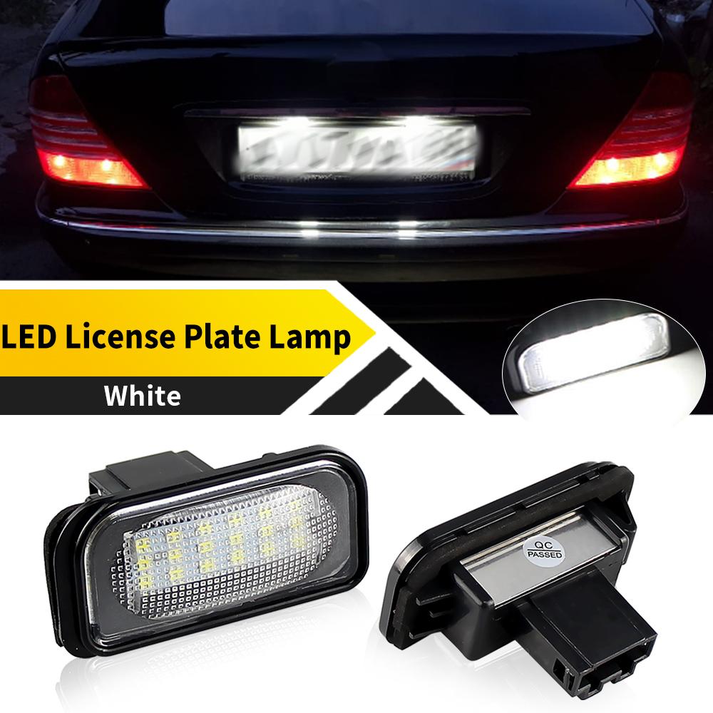 2PCS White Bright 12V 6000K LED License Plate Light For Mercedes Benz 1 W209 C209 coupe 2002-2009 SL R230 convertible
