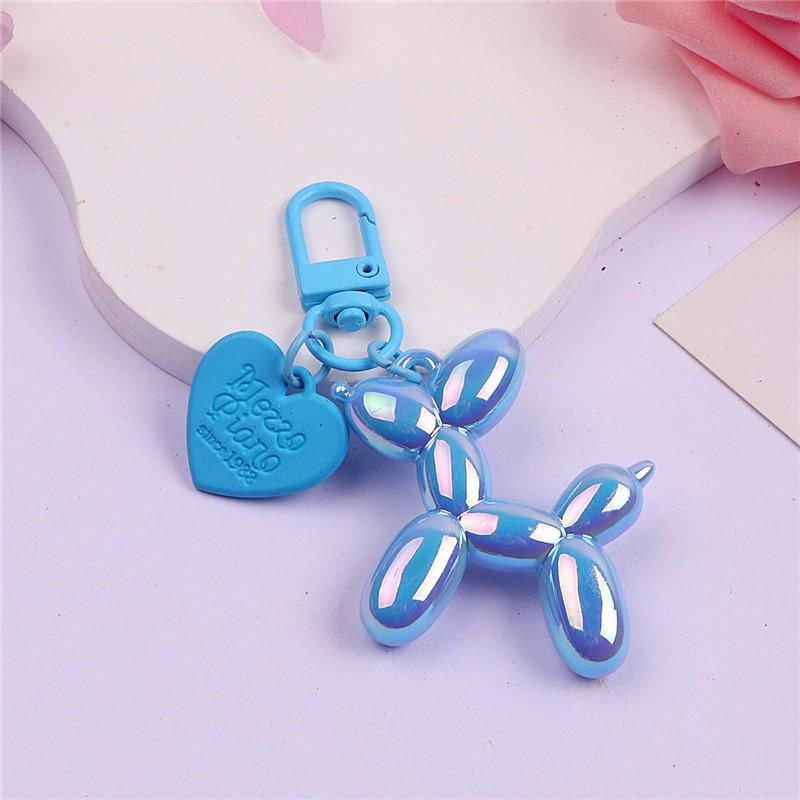 Balloon Dog Keychain Alloy Heart DIY Phone Case & AirPods Protective Earphone Case Pendant.