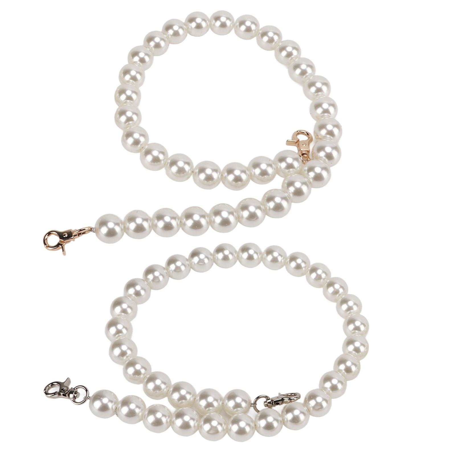 

2Pcs Pearl Bead Bag Chain 60cm Workmanship Easily Install Detachable Bag Chain Accessories for Wallets Handbags18mm