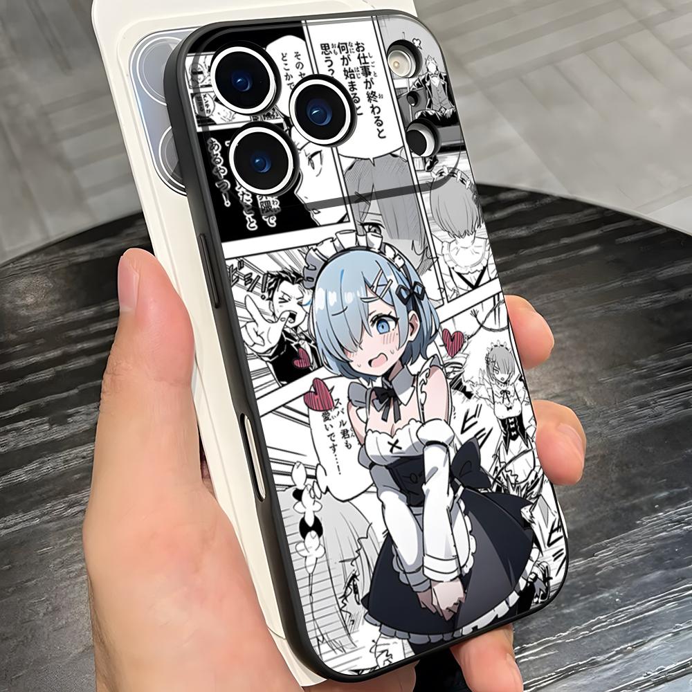 Anime Re Zero Rem Phone Case For IPhone 17 Pro Max 16 15 14 Pro Max 13 11 X Xs Xr 8 7Plus Silicone Cover