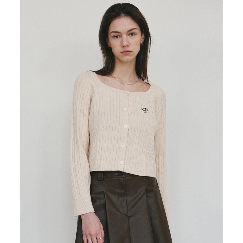 

NICKNICOLE NICOLE SQUARE TWIST CARDIGANCREAM