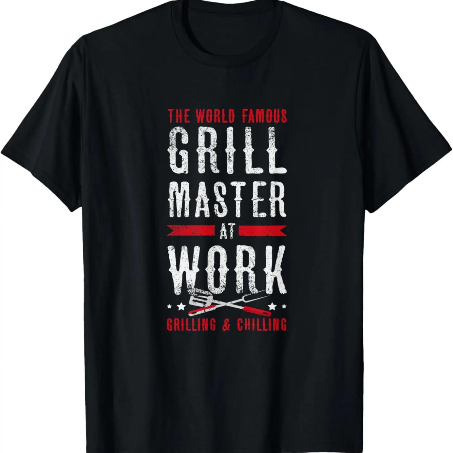 Mens Funny Grilling Bbq Smoker Apparel Dad Grandpa Father s T-Shirt S чёрный