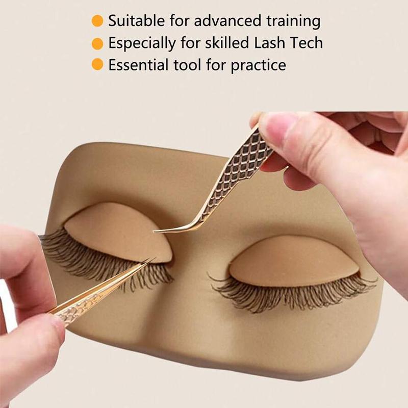 Eyelash Extension Practice Head with Removable Eyelids Flat Mannequin Model Lash Grafting Training Makeup Teaching Accessories