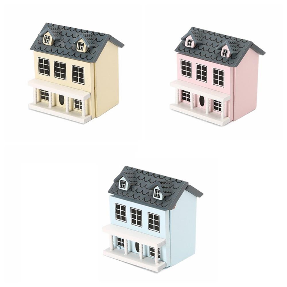 Mini Villa Miniature Handicraft Building Simulation Miniature Doll House Model  Photography Prop