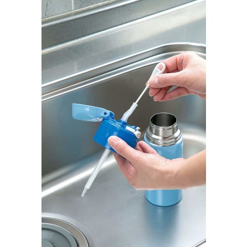 Mameita Straw Brush, White, Approx. 24.7 X 1.5 X 0.6 Cm, Long Straw, Ultra-Fine Nylon, Flexible, Made In Japan, KB-821