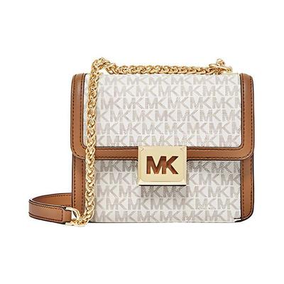 Sonia Monogram Kæde Logo Klap Skuldertaske Kvinder skuldertaske Vanilje-Hvid 35F1G6SS5B-150