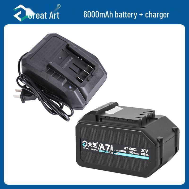 Universal Charger for Electric Tools with Dual Port: Fits Lithium Battery Angle Grinder, One-Handed Saw, and Hammer