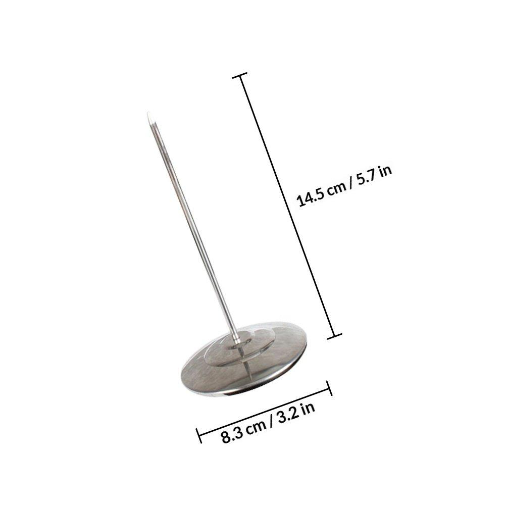 Stainless Steel Spike Receipt Holder Menu Summons Fork Heavy Round Base Paper Memo Holder for Office Restaurant Kitchen Document