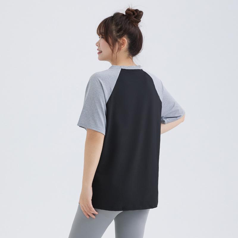 Women's Plus Size Quick-Dry Short Sleeve Yoga and Running Top