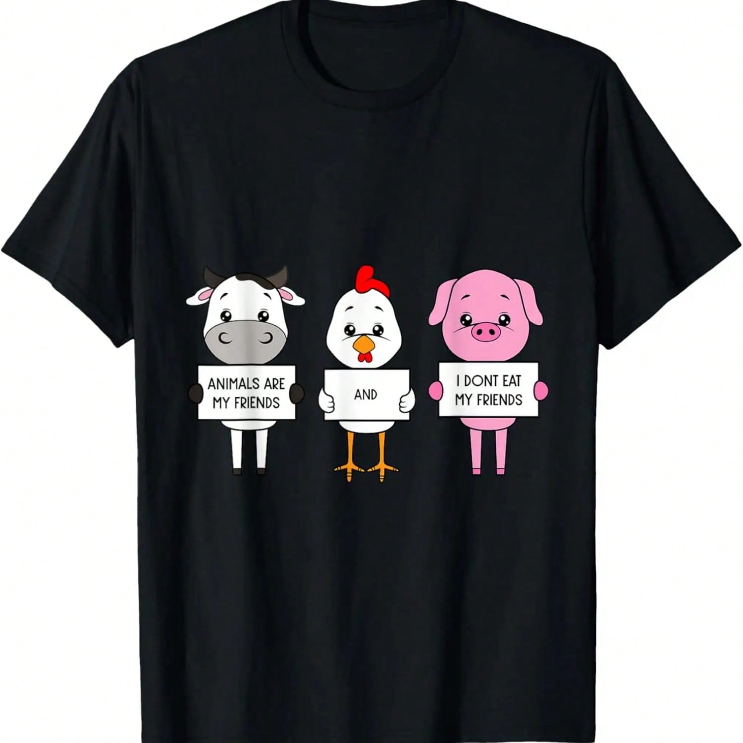 I Don t Eat My Friends Vegetarian World Vegan Day Graphic T-Shirt.Jpg S