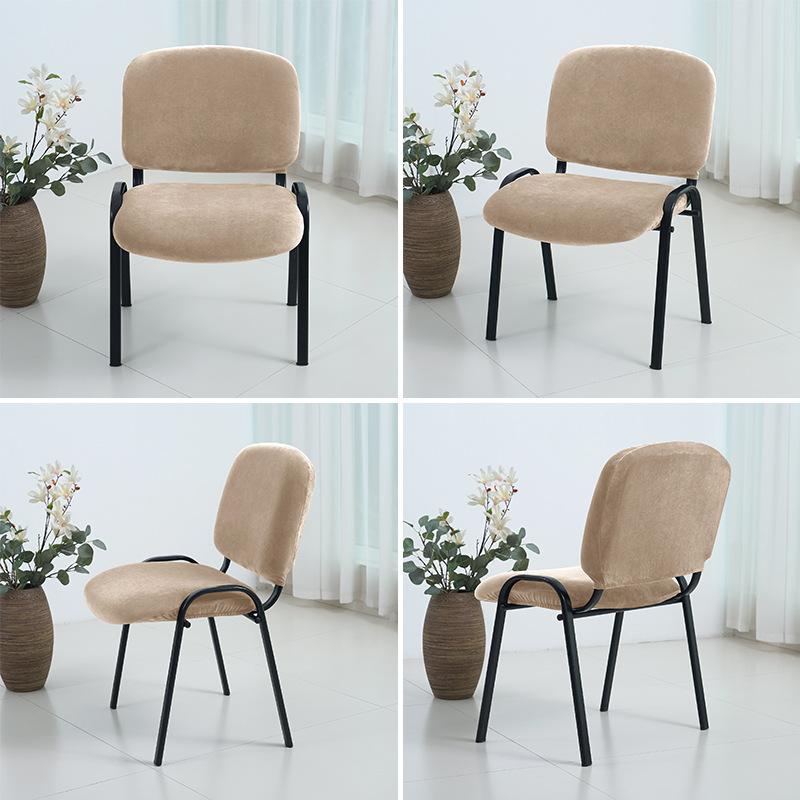 2Pcs/Set Solid Color Velvet Folding Dining Chair Cover Office Chair Backrest Seat Covers chair Slipcovers for Office Wedding