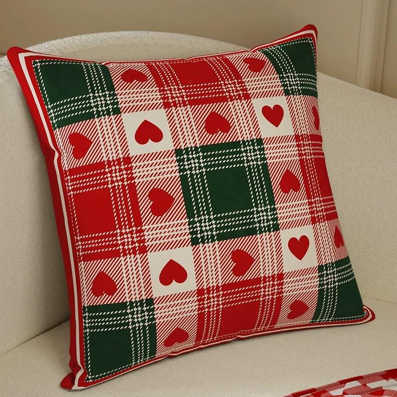 Nový vánoční povlak na polštář Červená kostka Láska Puntíky Slavnostní atmosféra Vánoční polštář Povlak na polštář