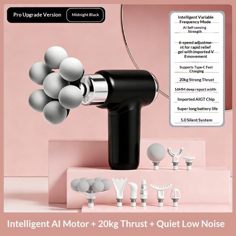 Upgraded Fascia Gun Intelligent Ai Chip 20Kg Thrust Whole Body Muscle Relaxation Silent Massager