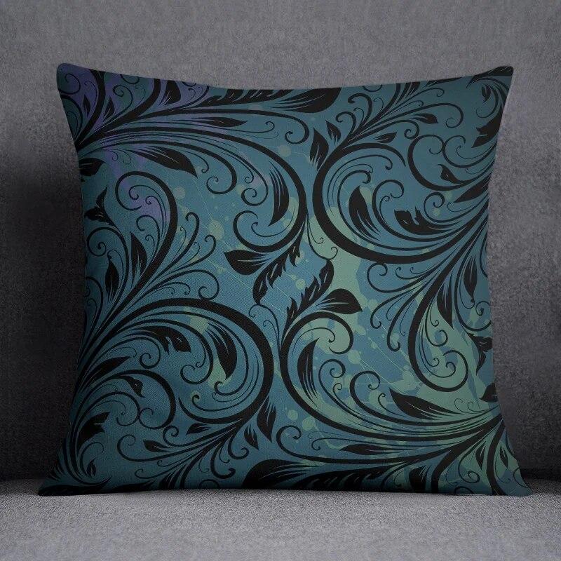 Cool black style black background printed pattern cushion cover for home bedroom living room sofa decorative pillowcase