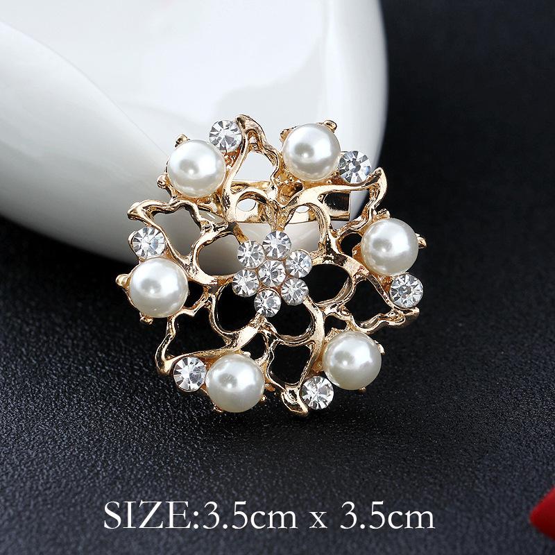 Mode Kristall Strass Persönlichkeit Vielseitig Perlenkranz Kleine Brosche Anstecknadel Damen Seidenschal Schnalle