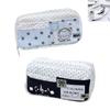 Cute Cat Polka Dot Pencil Case Blue Multi-Layer Large Capacity Pen Bag Portable Student School Stationery Storage Pouch