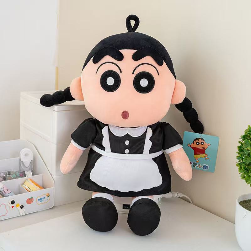 Latest Funny Crayon Shin Chan Maid Doll Stuffed Plush Toy, Cartoon Anime Cute Children's Birthday Gift, Fun Doll