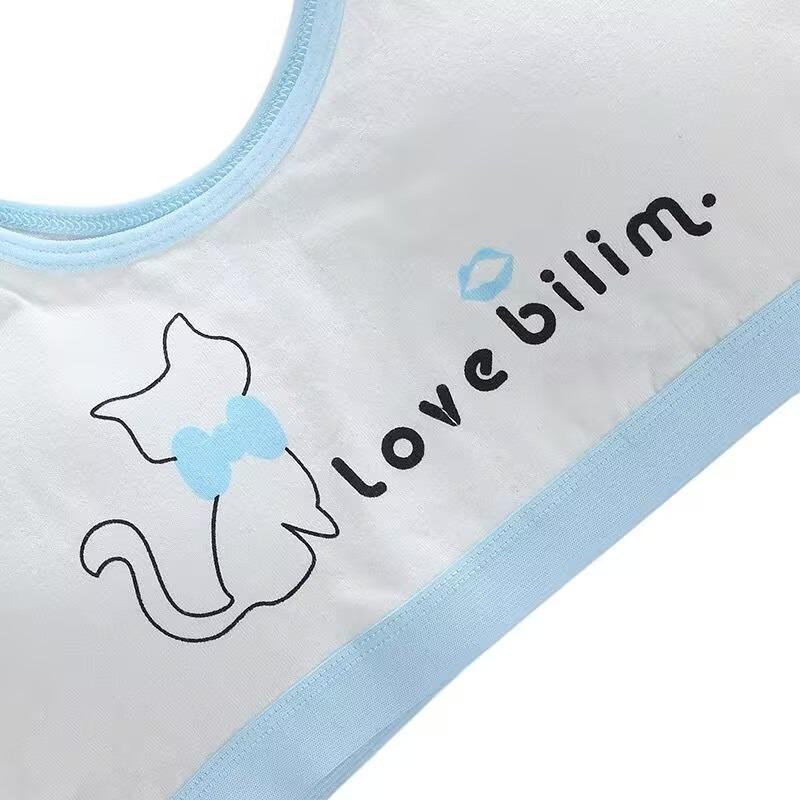 Girls Bra Cotton Underwear For Teenager Training Bra Set for Student Puberty Vest Bras 8-14Years