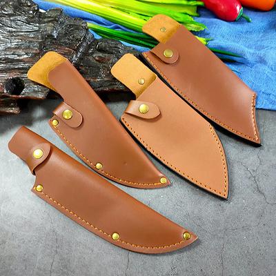 Peilio dangtelis Chef Butcher Virtuvės įrankiai Full Tang Rankena Odinis peilio apvalkalas