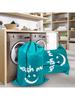 1 Pezzo - Sacchetto per Bucato in Nylon a Forma di Sorriso, Lavami, Borsa da Viaggio per Organizzazione, Lavabile in Lavatrice, Organizer per Vestiti Sporchi, Sacchetto con Coulisse per Lavare