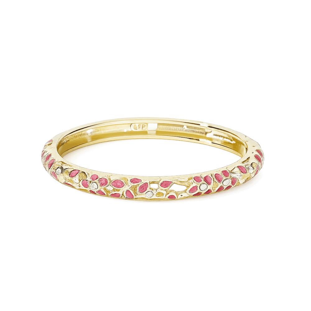 Traditional Flower Crystal Bangle Colorful Women's Hand Bracelet Vintage Cloisonne Bangle Ladies