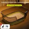 Jumbo Cat Litter Box with High Splash Guard, Semi-Enclosed Design