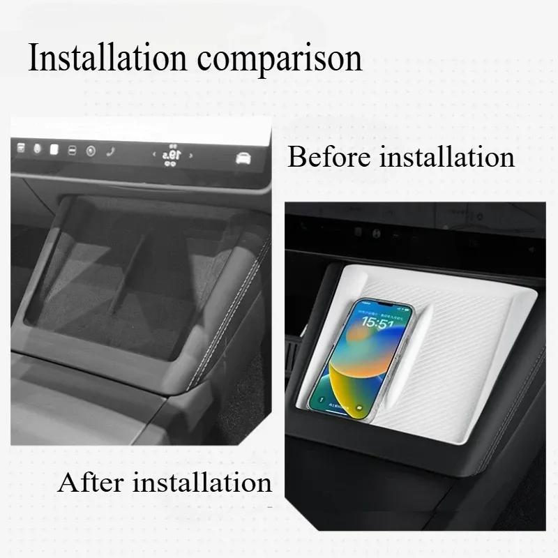 For Tesla Model 3 Y Juniper Highland 2025 Center Console Armrest Storage Box Stowing Tidying Lower Bottom Mat Organizer Tray Pad