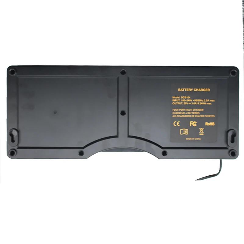 DCB104 Lithium Battery Charger 4-Port 3A Current For 10.8V 12V 14.4V 18V For FlexVolt 20V 60V DCB127 DCB105 DCB118 DCB112