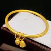 Vietnam Sand Gold Lotus Pod Bangle: Gold-Plated Two Lives Bracelet Jewelry