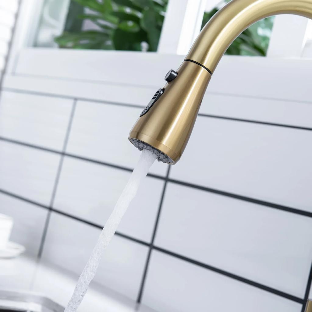 Stainless Steel Kitchen Faucets Pull Out Kitchen Mixer Tap Deck Mounted Home Improvement Hot and Cold Water Telescopic Faucet