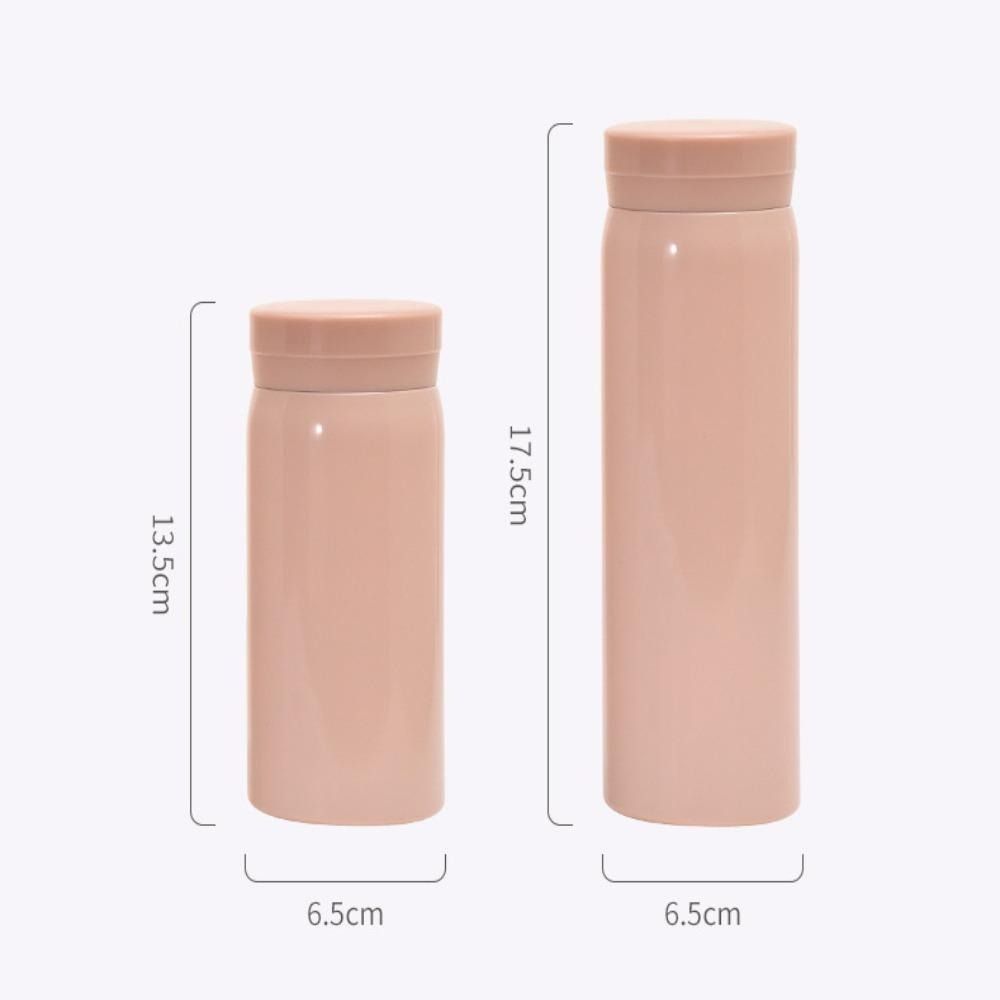 Solid Color Slim Insulated Thermal Water Bottle Round Hot Cold Water Bottle  Outdoor Hiking