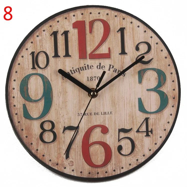 Retro Vintage Wooden Clock  23 CM  Decorative Vintage Handmade Wooden Wall Clock