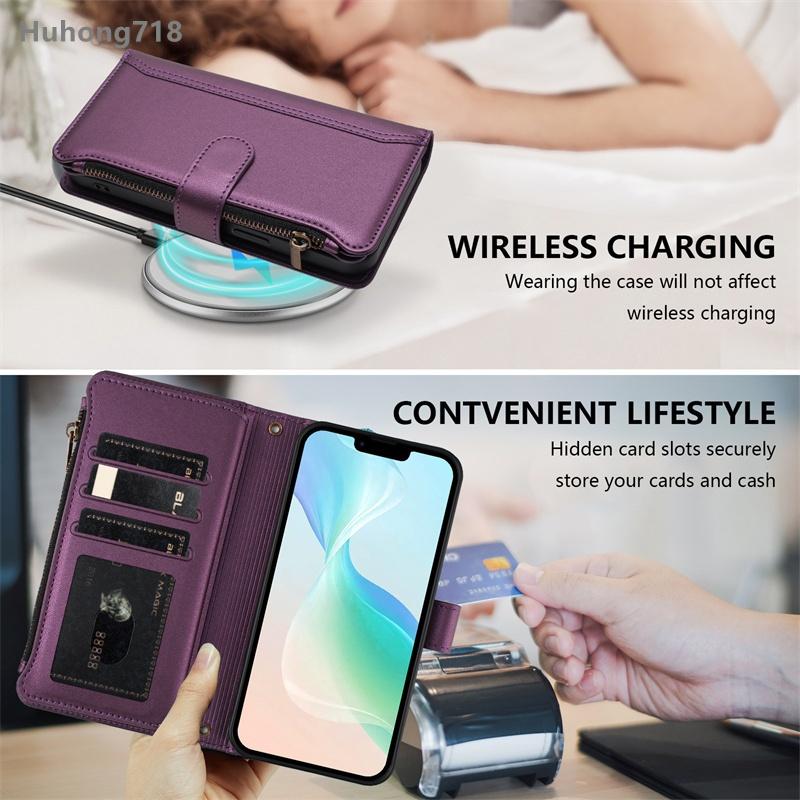 Custodia in Pelle con Cerniera per Motorola Moto X50 S50 Edge 40 50 Neo Ultra 60 Pro Fusion Stylus 2024 2025 Thinkphone 25 E15 5G Portafoglio Multi-Card Cover Casing