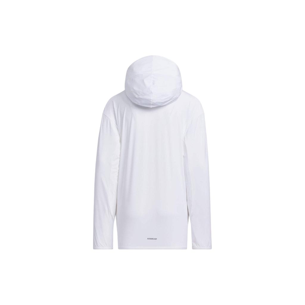 Adidas Functional Solid Color Simple Logo Print Hooded Long Sleeve Jacket Kids Jacket White JI9795