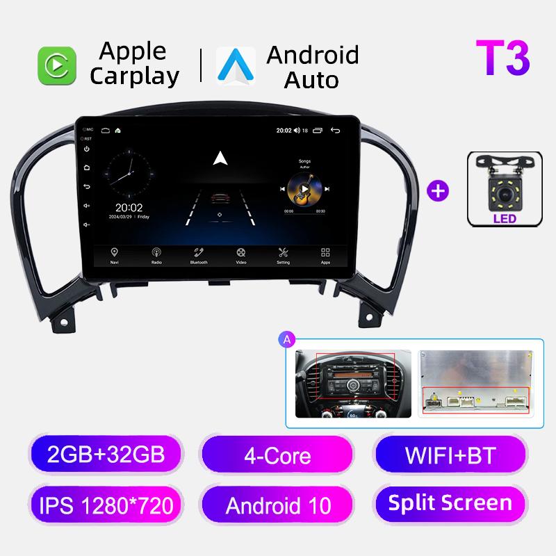 4G WIFI Car Radio Android 12 For Nissan Juke YF15 2010-2014 Multimedia Video Player BT Carplay GPS Navigation Head Unit No DVD