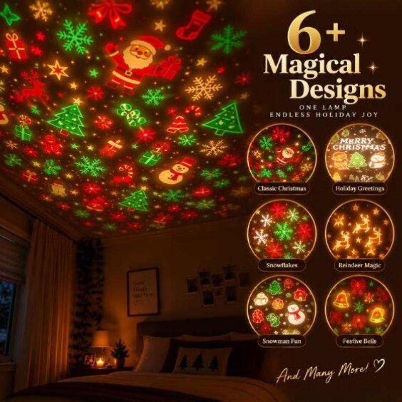 Christmas Projector Light Usb Powered Christmas Night Light With 6+ Holiday Patterns Flexible Tree Lamp For Bedroom Ceiling