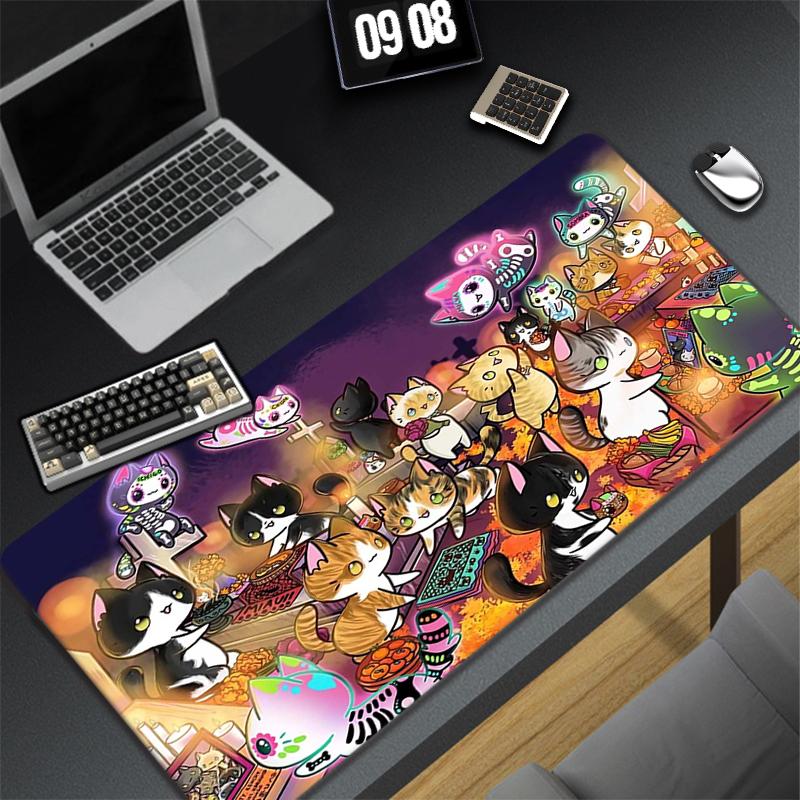 Cute Cat Large Mouse Pad Gamer Kawaii Gaming Accessories Deskpad Play Mats Anime Office Mini Pc Xxl Mousepad Table Desk Carpet