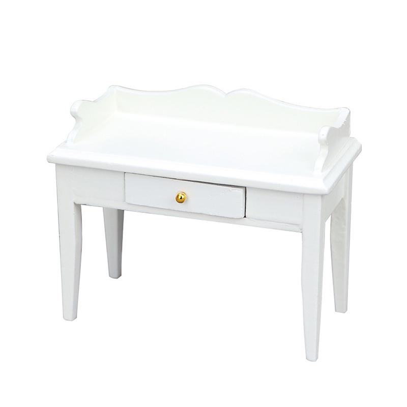 

1:12 Миниатюрный кукольный домик, письменный стол, офисный стол, мебель, модель, домашний декор, игрушка, кукольный домик, аксессуары белый