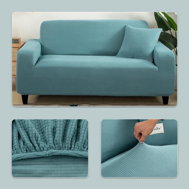 Polar Fleece Fabric Sofa Cover 1/2/3/4 Seater Thick Slipcover Couch Sofacovers Stretch Elastic Cheap Sofa Covers Towel Wrap