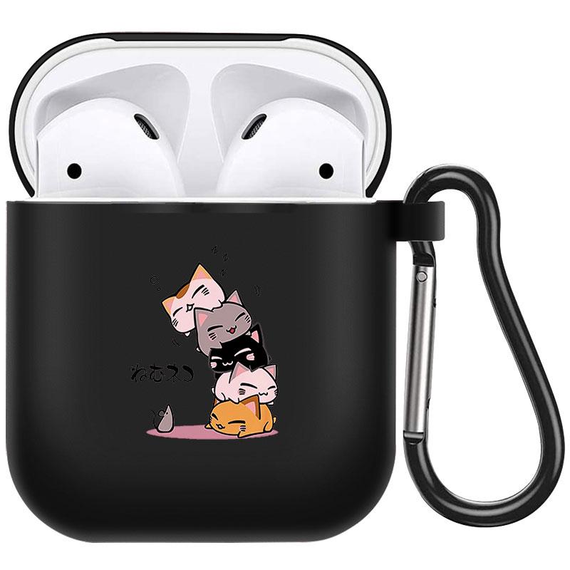קריקטורה חמוד חיות מחמד כלב חתול בעל חיים ינשוף צמח פרחי אפל עבור אפל AirPods 2 3 כיסויי אוזניות חסינות זעזועים שחורות AirPods Pro Funds Cover