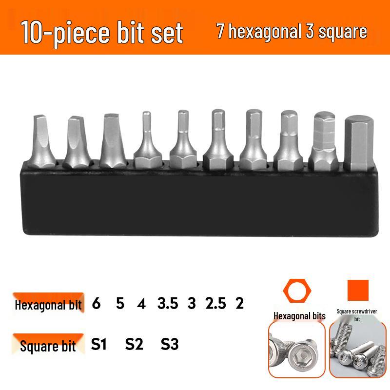 Electric Multi-Shape Screwdriver with Y-Type, U-Type, Star, and Hex Bits