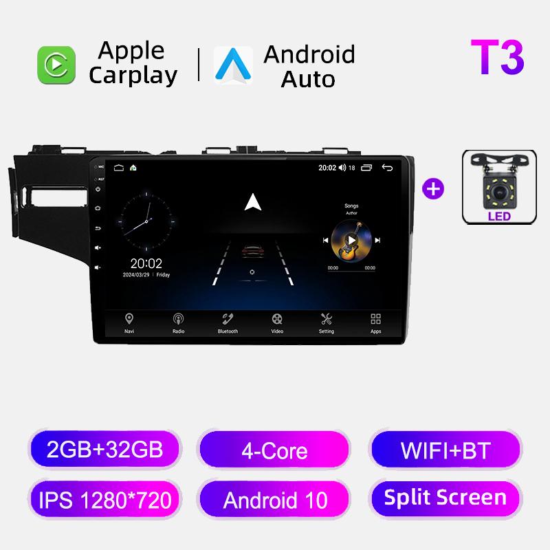 Car Radio Android For Honda Jazz 3 2015-2020 Fit 3 GP GK 2013-2020 Multimedia Video Player 4G WIFI Navigation GPS Carplay Stereo