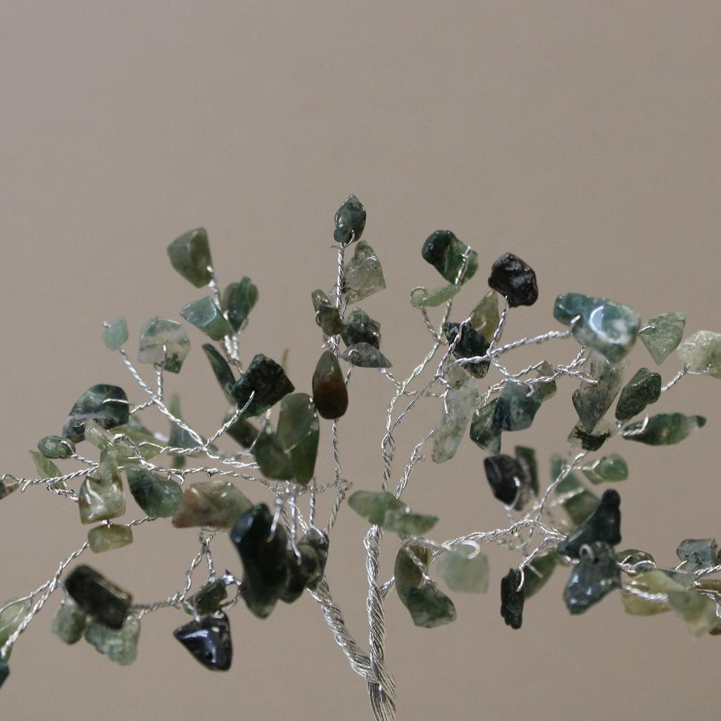Moss Agate Crystal Tree Orgonite Base - 80 Gemstones